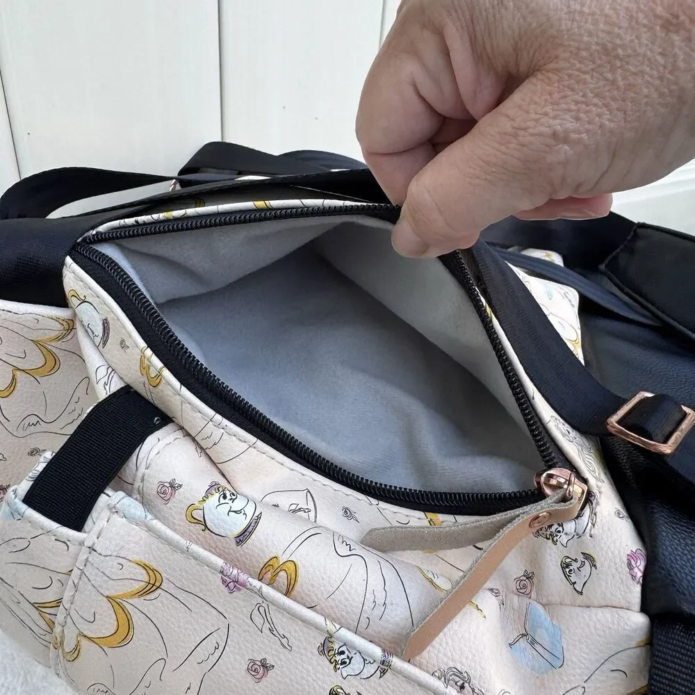 Petunia Pickle Bottom Disney Beauty and the Beast Boxy Backpack Diaper Bag w/pad
